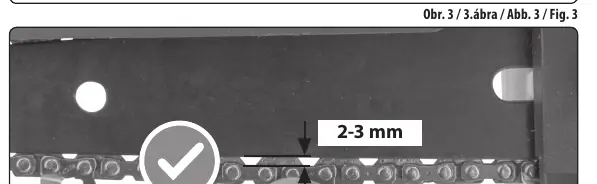 Fig 4: Checking chain tension (2-3mm)