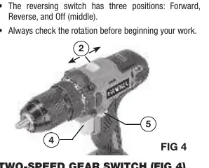 Trigger Switch and Speed Gear Switch (Fig 4)