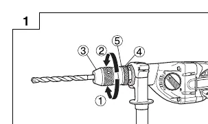 Mounting and dismounting drill bits (Type A and B)