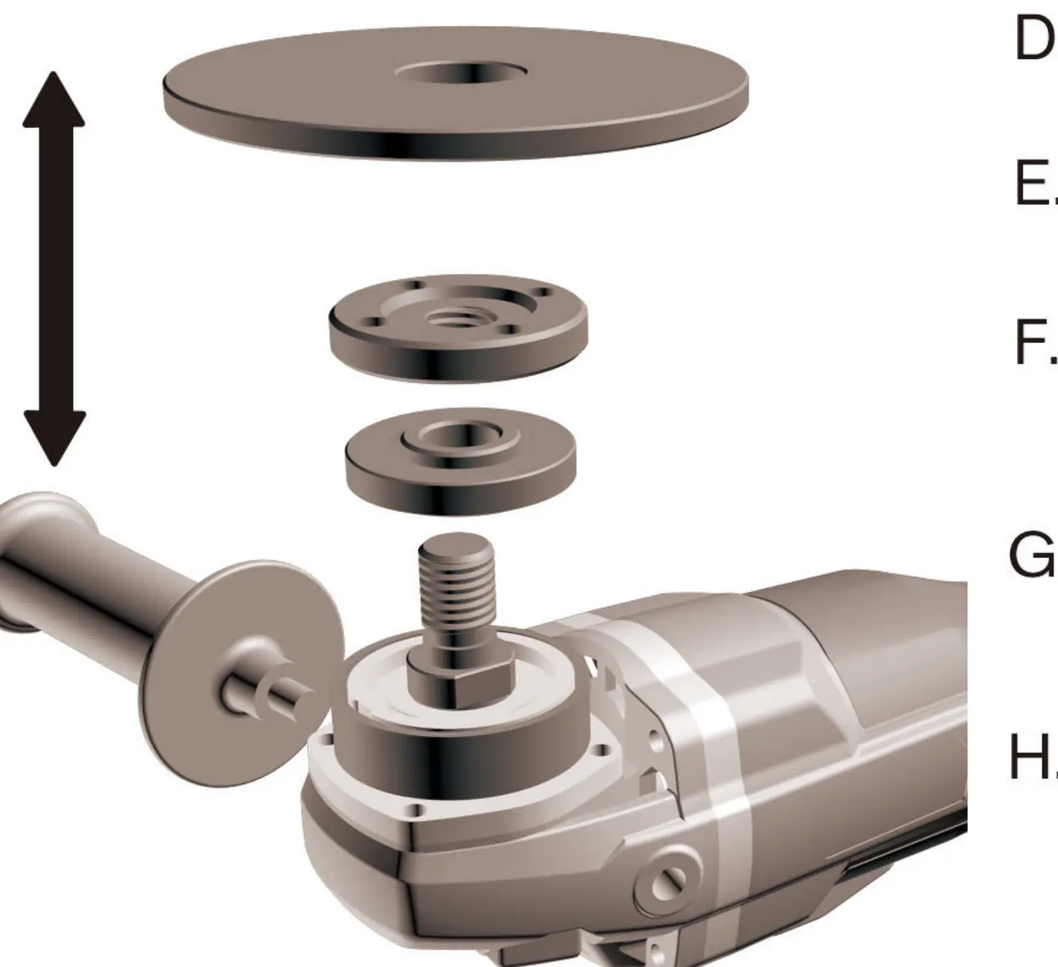 Installing the grinding wheel