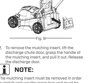 Mulching insert installation