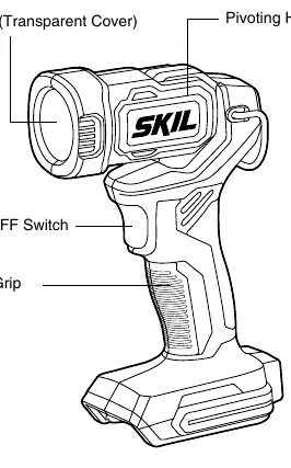 SKIL PWRCORE 20V Spot Light components
