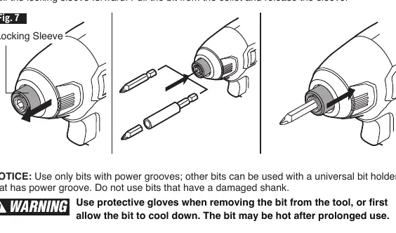 Bit installation