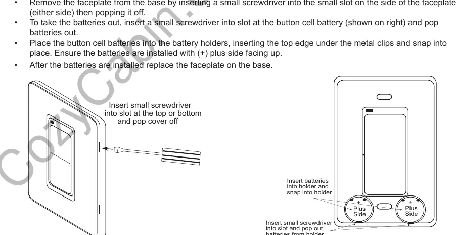 Transmitter battery installation steps