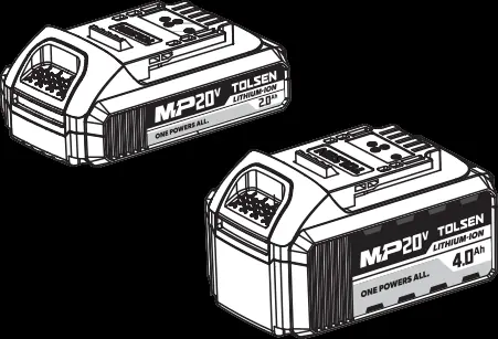 Tolsen 20V Lithium-Ion Battery Packs (87472 and 87474)