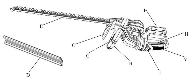 Hedge trimmer components diagram