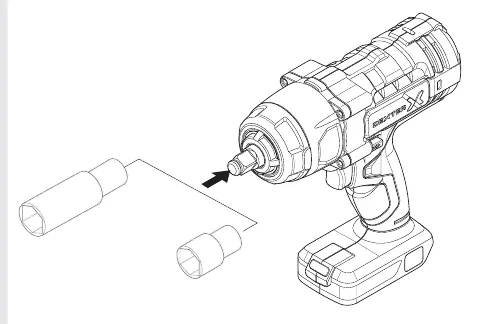 Attaching a socket to the impact wrench