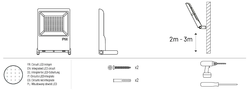 Product specifications and mounting dimensions