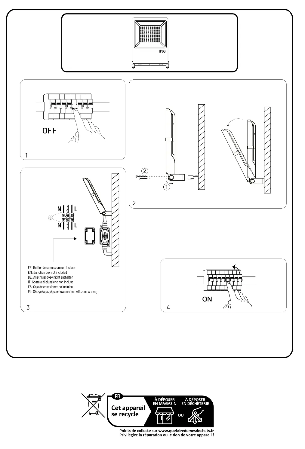 Installation and wiring steps