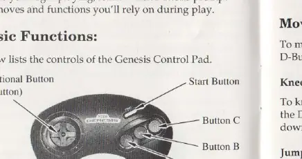 Genesis Control Pad layout