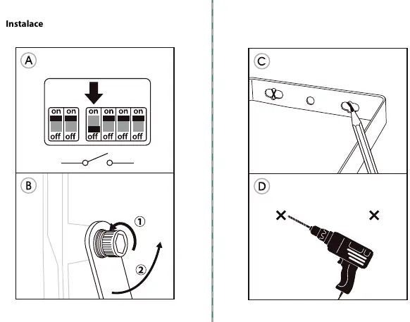 Installation steps for the floodlight.