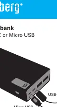 Charging the powerbank via USB-C or Micro USB