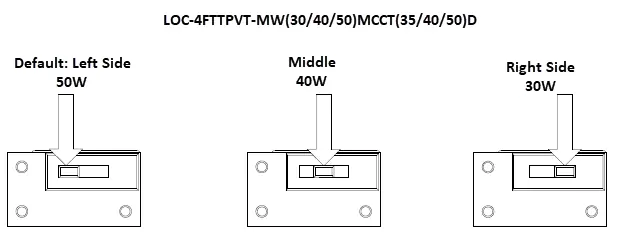 Wattage adjustment switch positions