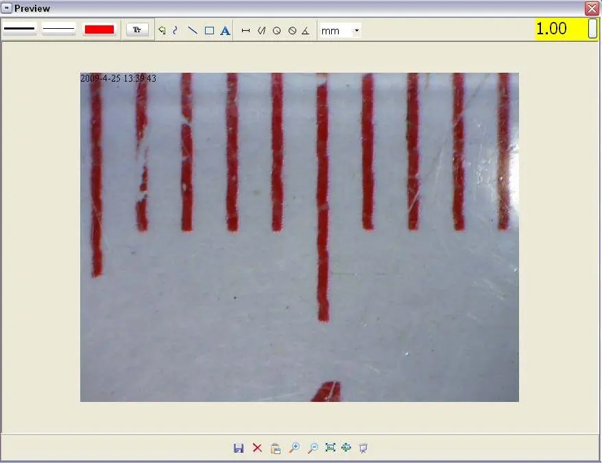 Measurement preview window