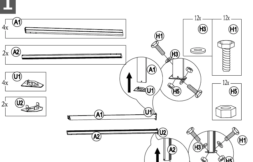 Step 1: Base and post assembly