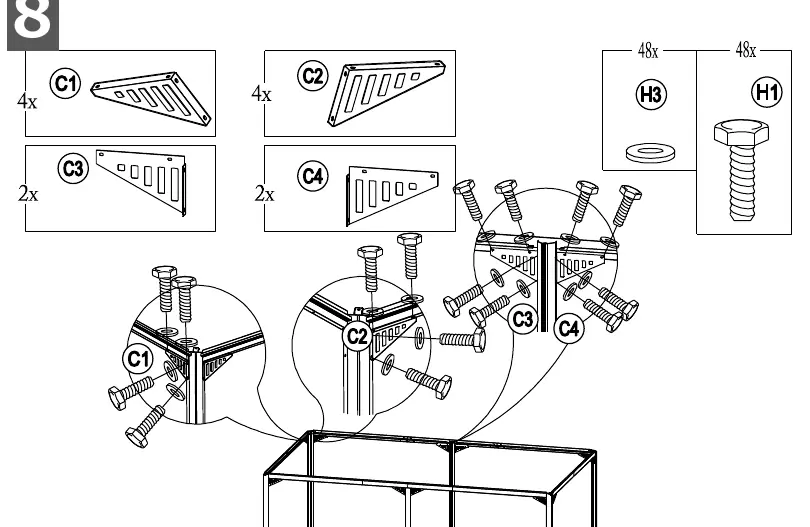 Step 8: Installing support brackets