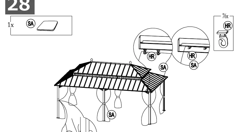 Step 28: Installing curtains