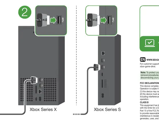 Connecting the drive to Xbox Series S