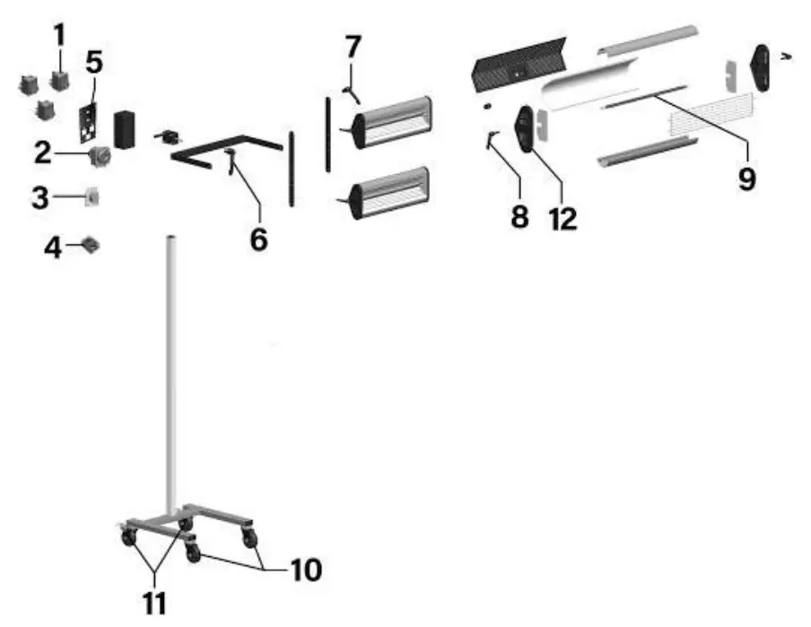 Exploded view diagram of the Sealey IR2000S