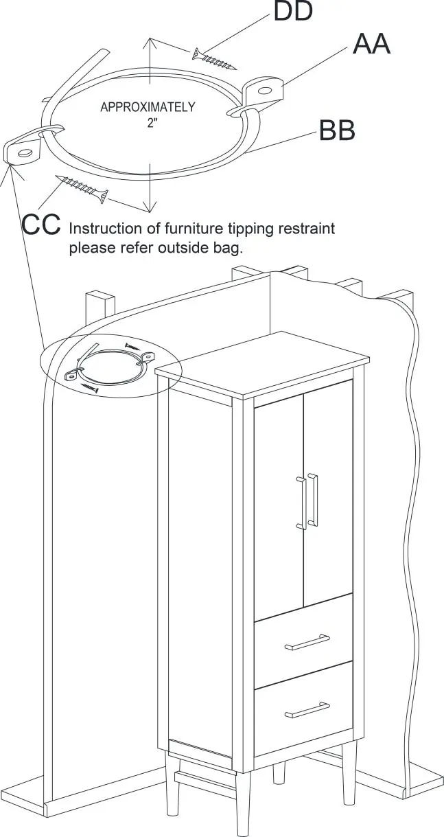 Tip restraint installation diagram