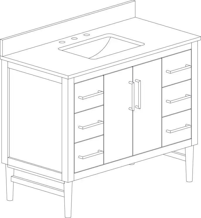 NOVA 43 Inch Single Vanity overview