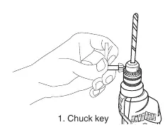 Using the chuck key