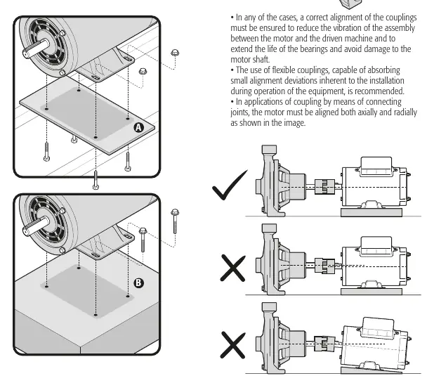 Motor mounting and shaft alignment