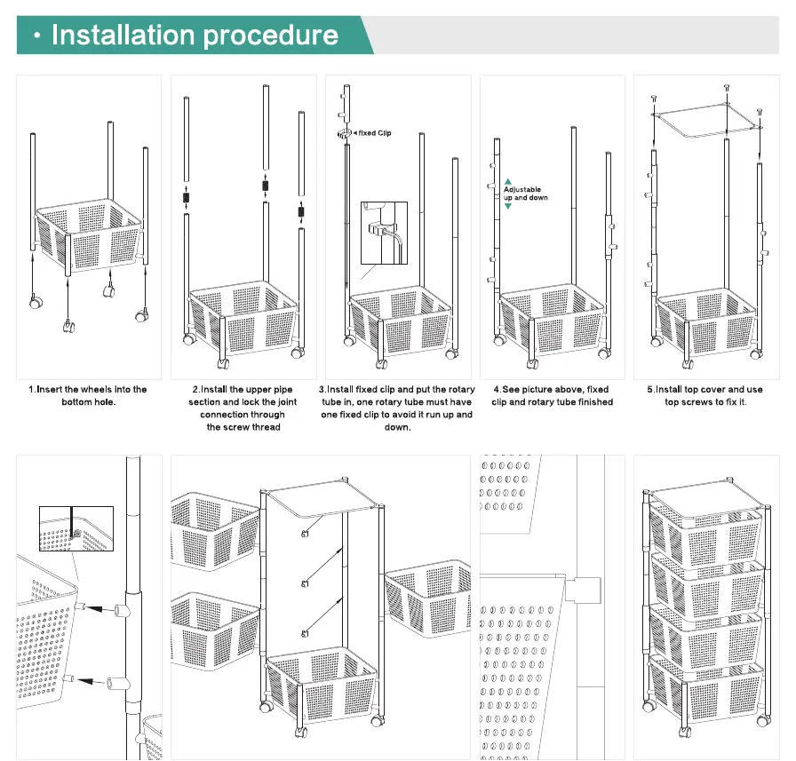 Installation procedure steps 1-9