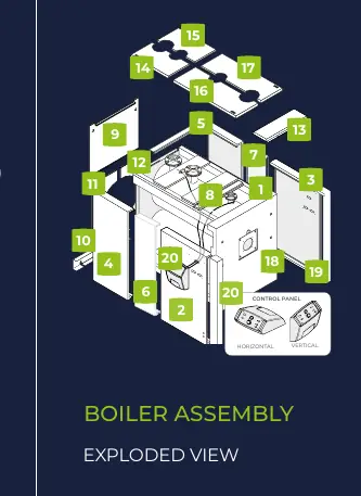 Boiler assembly exploded view
