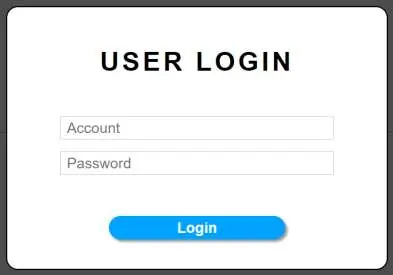 Web UI login screen