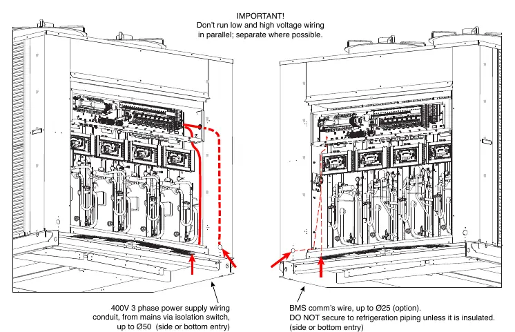 Connection wiring paths