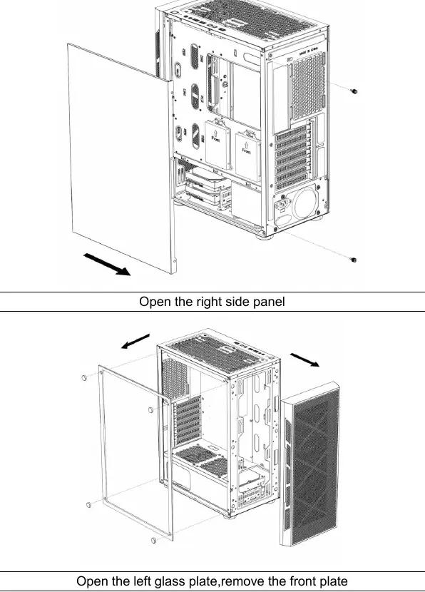 Removing side and front panels