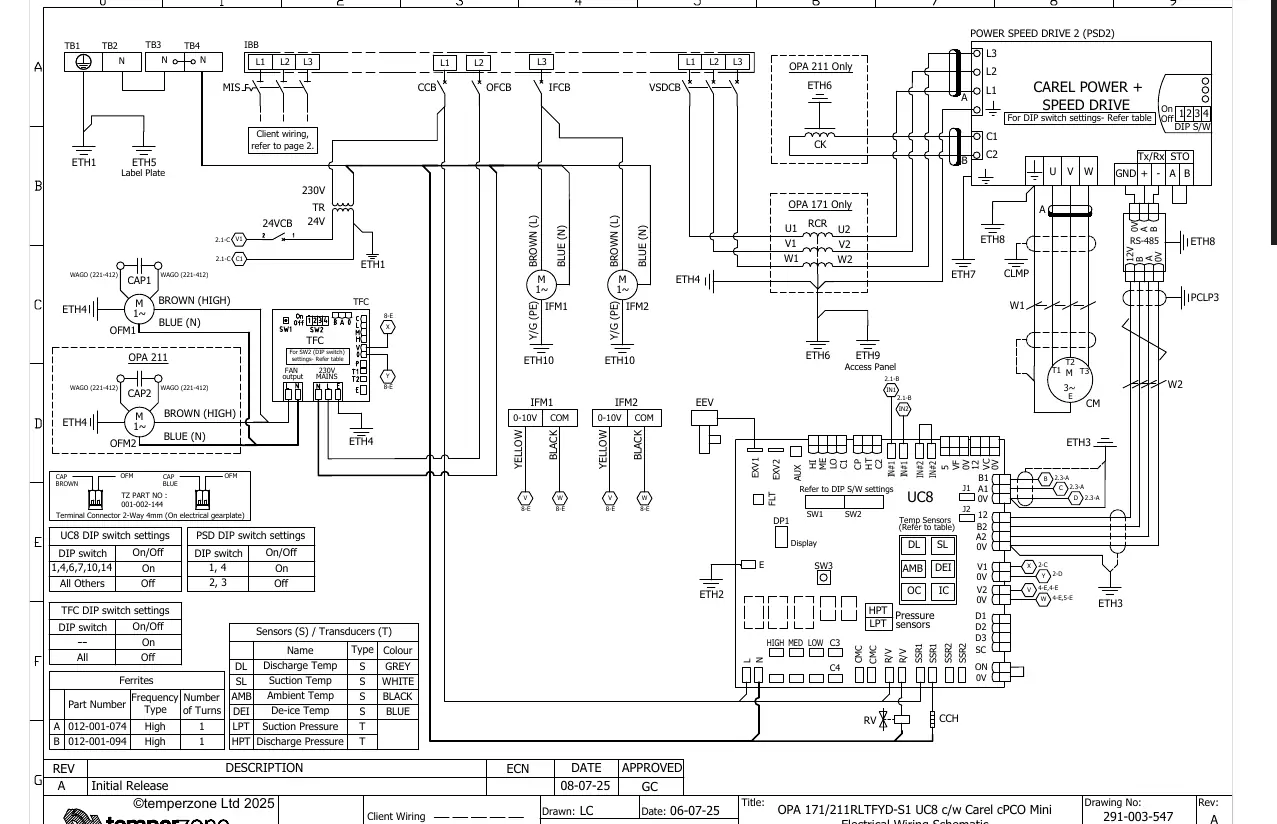 Electrical wiring schematic (Sheet 1)