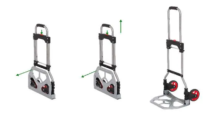 Unfolding the hand truck