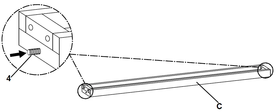 Step 1: Insert dowels into the crossbar.