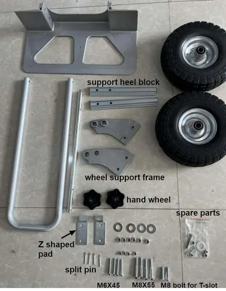 Parts list for installation