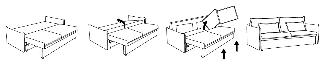 Conversion to sofa position.