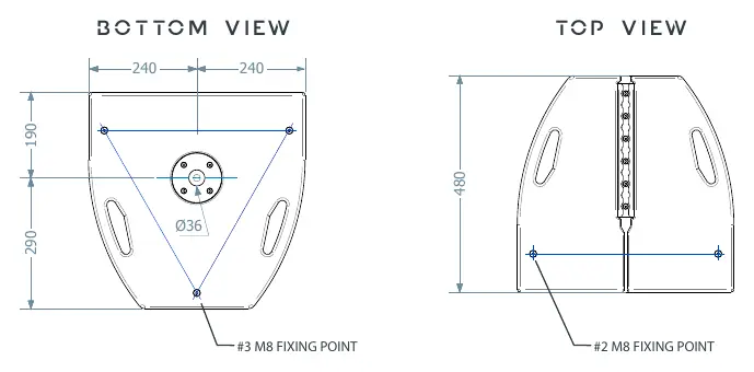 Overall dimensions of the loudspeaker.