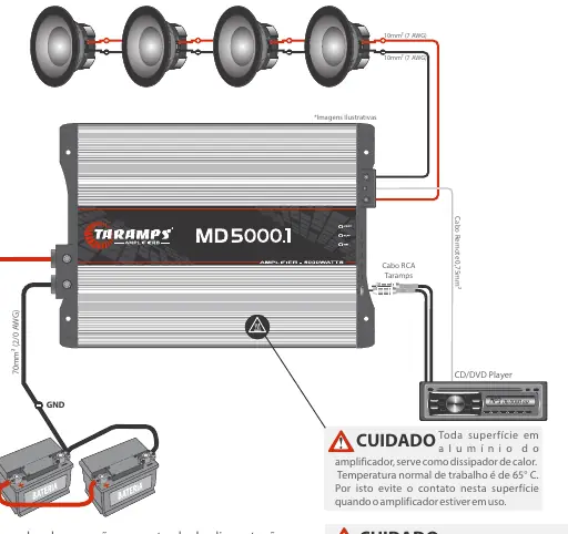 Wiring diagram for the amplifier
