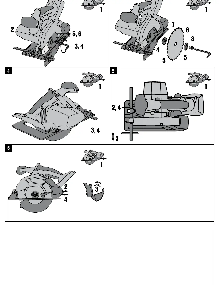 Blade changing and adjustment procedures