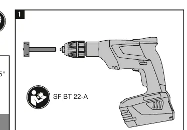 Correct setup of the SF BT 22-A tool with the drill bit.