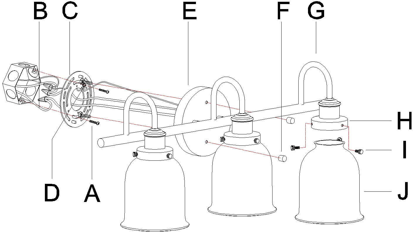 Exploded view of parts