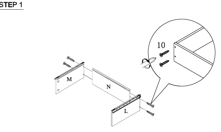 Step 1: Drawer assembly