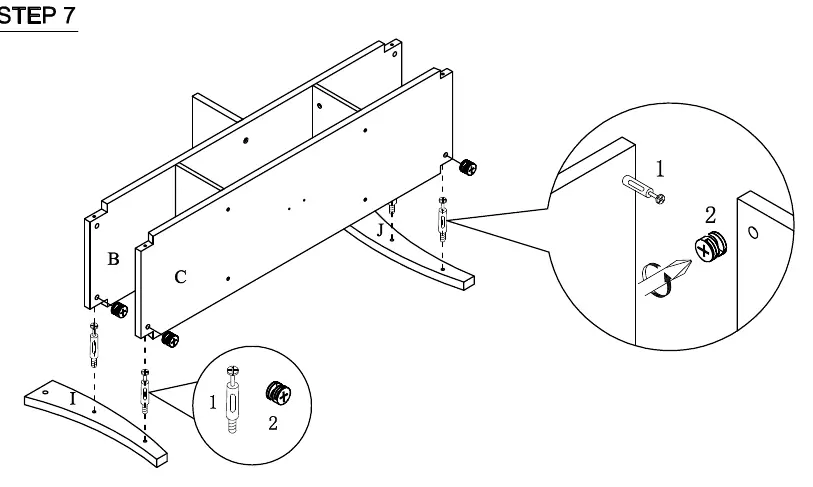 Step 7: Leg attachment