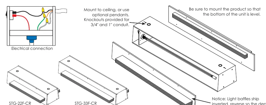 Mounting and electrical connection diagram