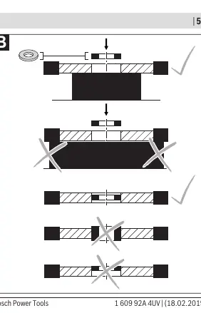 Correct mounting of Bosch rings (Figure B).