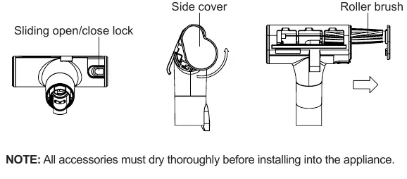 Cleaning the motorized bed brush