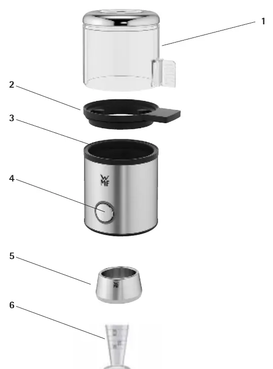 Parts diagram of the egg cooker