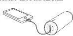 Diagram showing how to connect a device to the power bank.