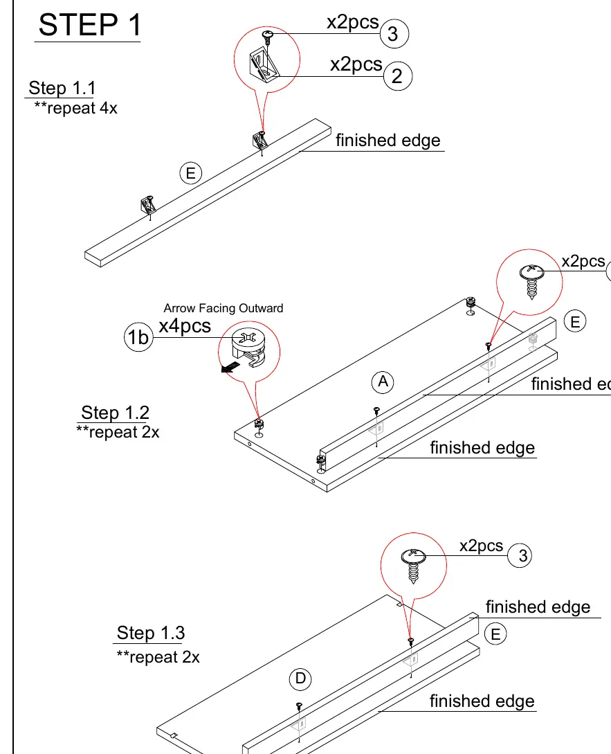 Step 1: Minifix assembly